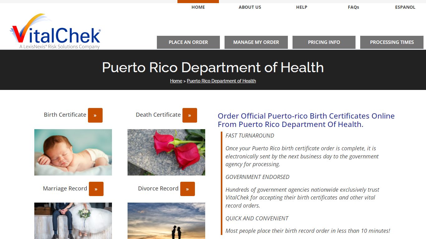 Puerto Rico (PR) Birth Certificates | Order Records - VitalChek